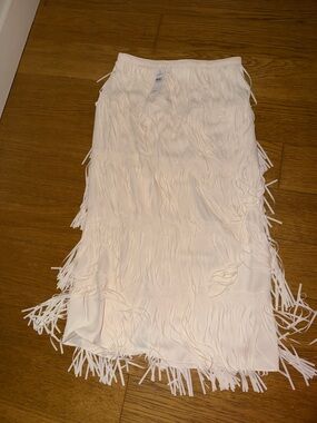 LOFT fringe white skirt (size 0)